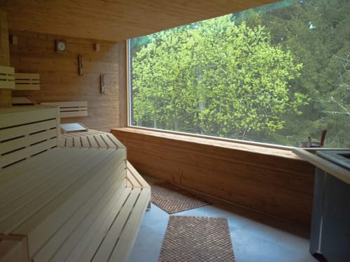 Sauna mit Panoramafenster