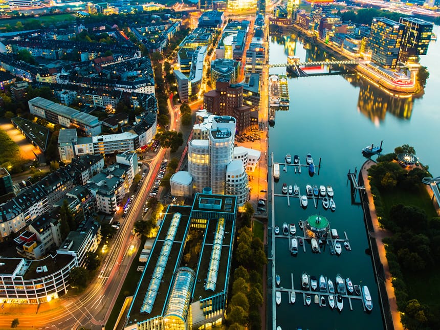 Luftaufnahme von Düsseldorf