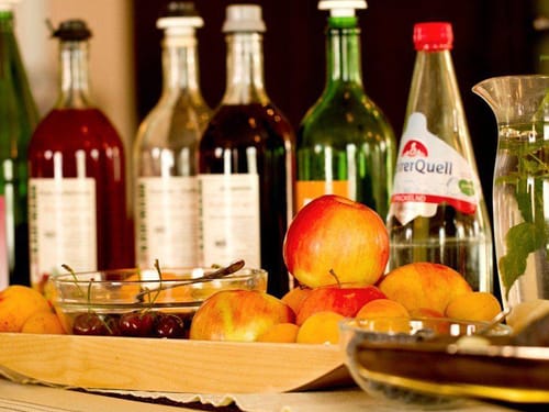 Getraenke und Obst