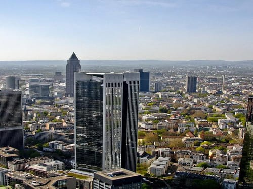 Hochhäuser von oben in Frankfurt