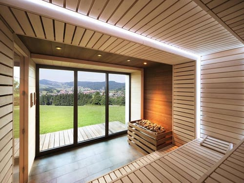 Herrlicher Blick aus der Finnischen Sauna