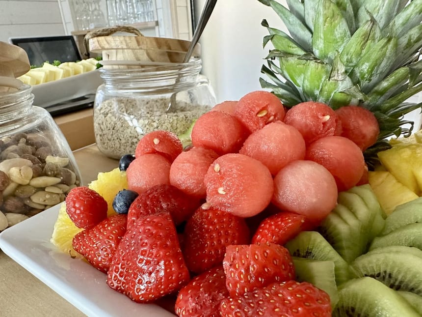 Haferflocken, Nüsse und Obst