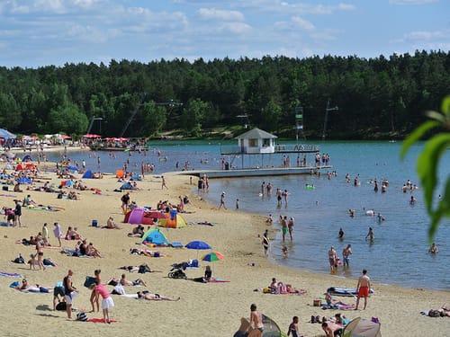 viele Urlauber am Bernsteinsee