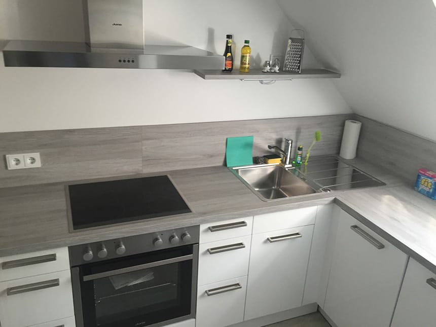 voll ausgestattete Küche in den Apartmens