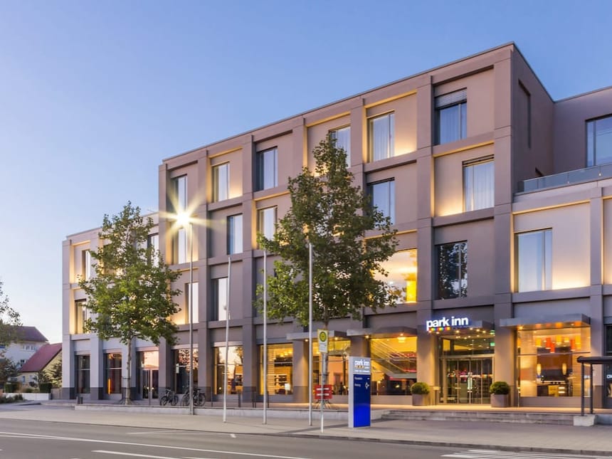 Ansicht Hotel am Abend