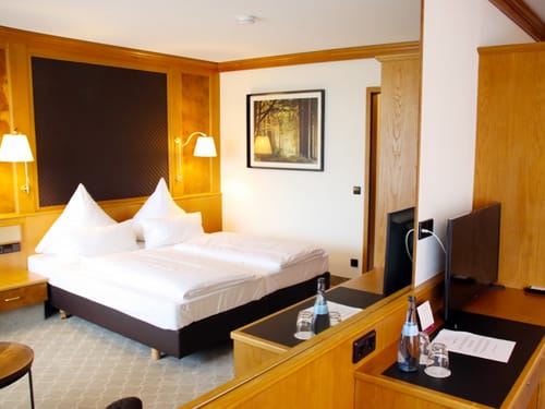 Standard Doppelzimmer mit Doppelbett, TV und Scheibtisch