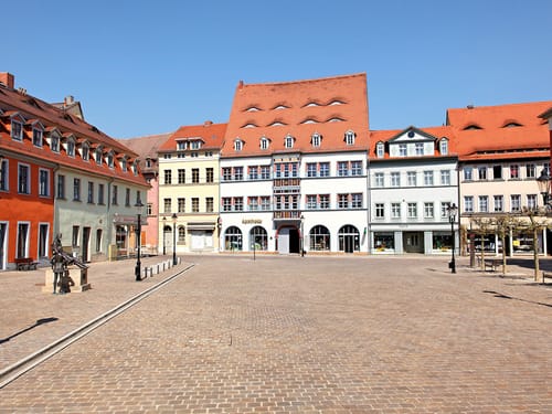 Innenstadt von Erfurt bei Sonnenschein