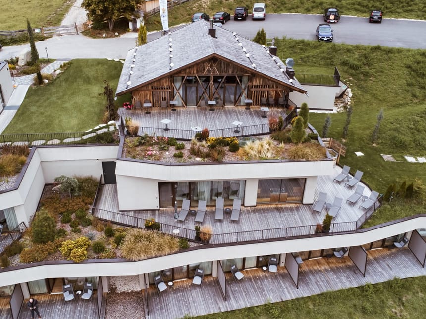 Luftaufnahme des Hotels Gfell
