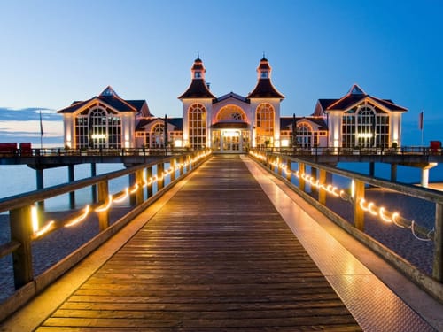 Seebrücke Sellin bei Sonnenuntergang, Rügen