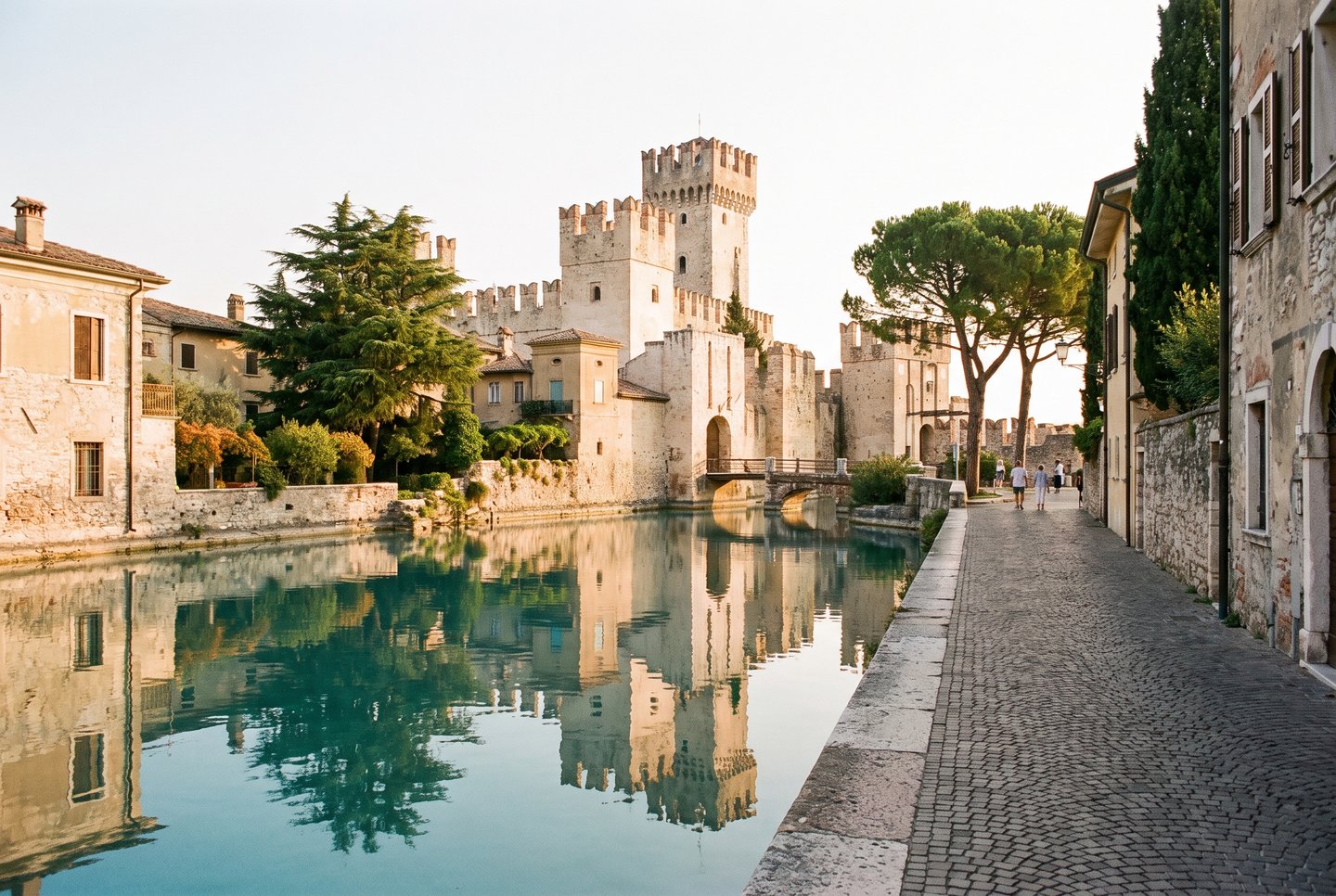 Die Scaliger-Burg auf der Halbinsel Sirmione am Südufer des Gardasees, Lombardei